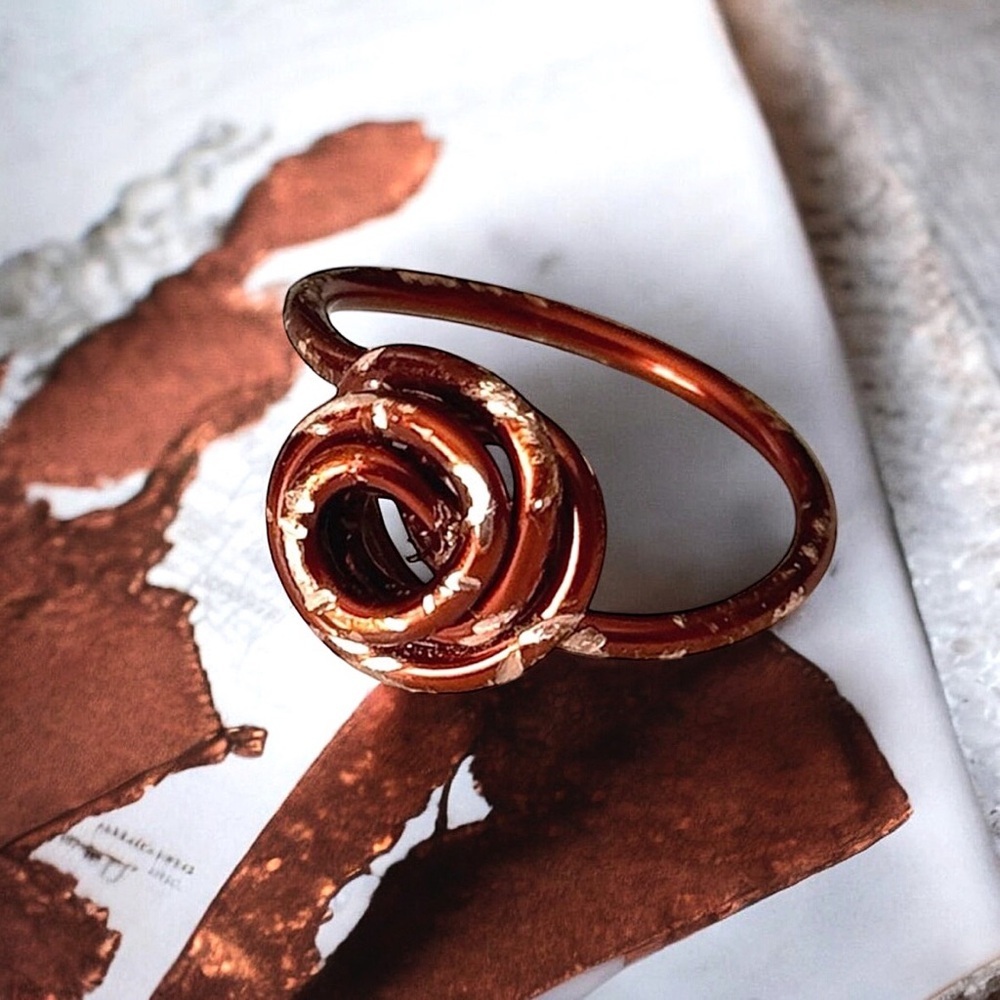 5 For $25grunge Copper Swirl Ring
